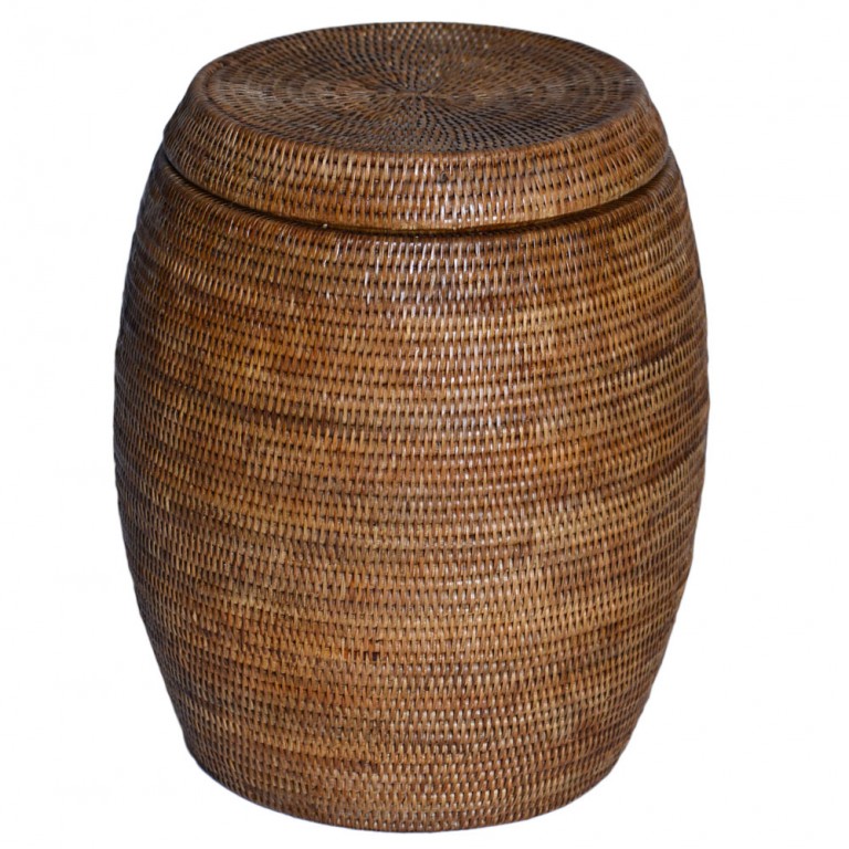 Drum Laundry Basket with Lid Roudham Trading