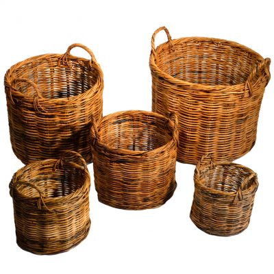 02/591 Set of 5 Planters in Red Kubu