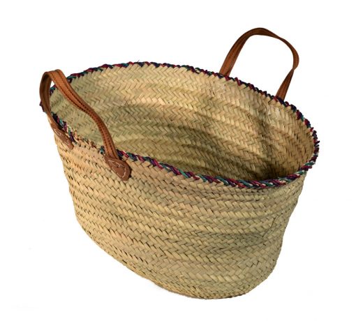 05/3335 Coloured Rim Palm Shopping Basket