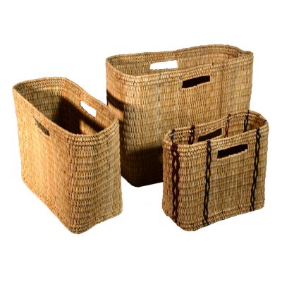 05/6178G-6178M-6178P Large, Medium & Small Oblong Bulrush Storage Baskets
