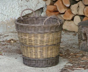10/042 Small Round Rattancore Log/Storage Basket Display