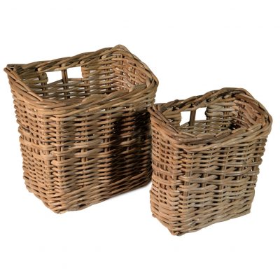 10/6485 Set of 2 Grey Wall Storage Baskets