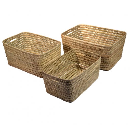 10/PL50 Set of 3 Oblong Palm Storage Baskets