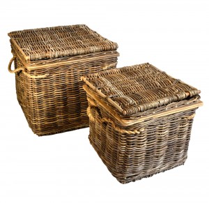 13/1109 Set of 2 Square Grey Chests