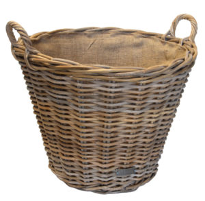 10/6012 Round Grey Lined Log Basket