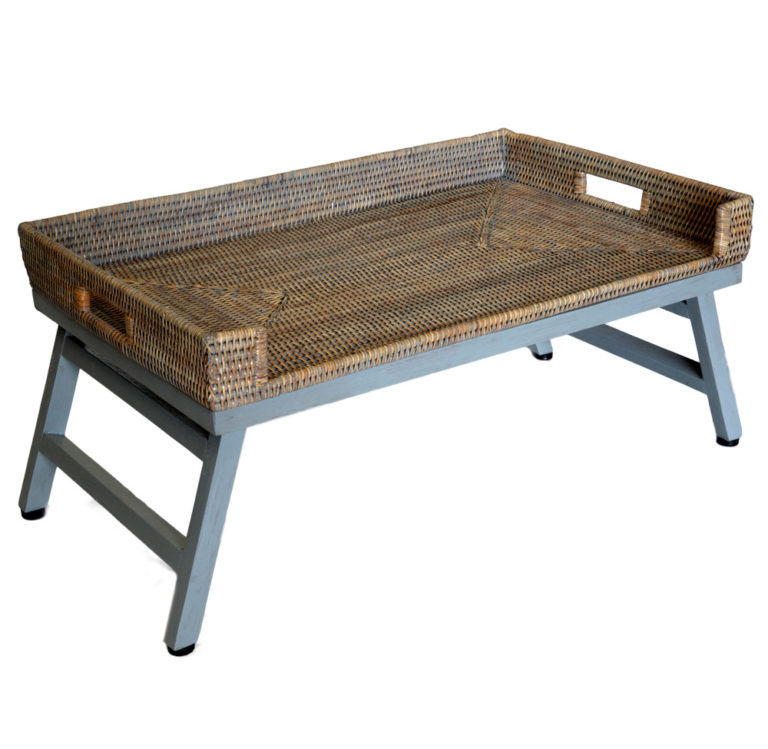 Breakfast Tray with Legs Grey Finish Roudham Trading