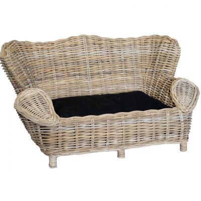 09/8014S Small Grey Dog Sofa with Cushion