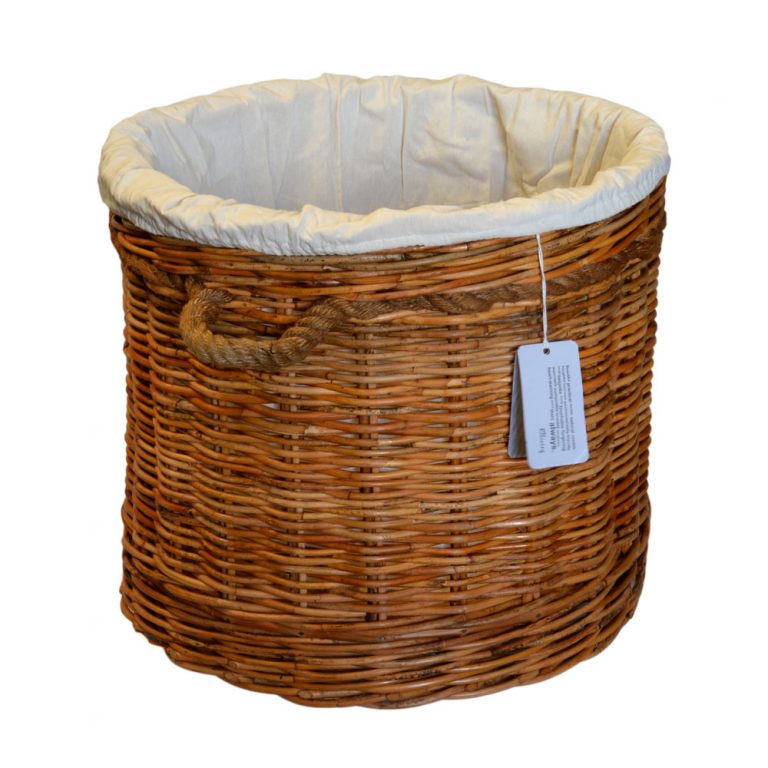 Small Round Wheeled Log Basket Roudham Trading