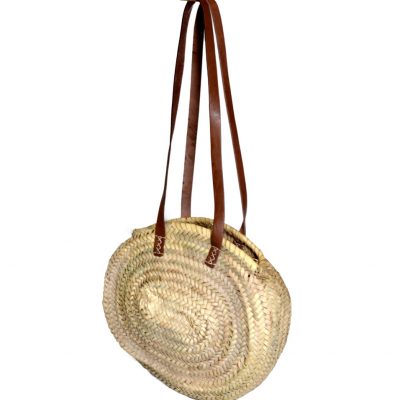 05/50070 Small Round Palm Shopper with Half Length Shoulder Handles