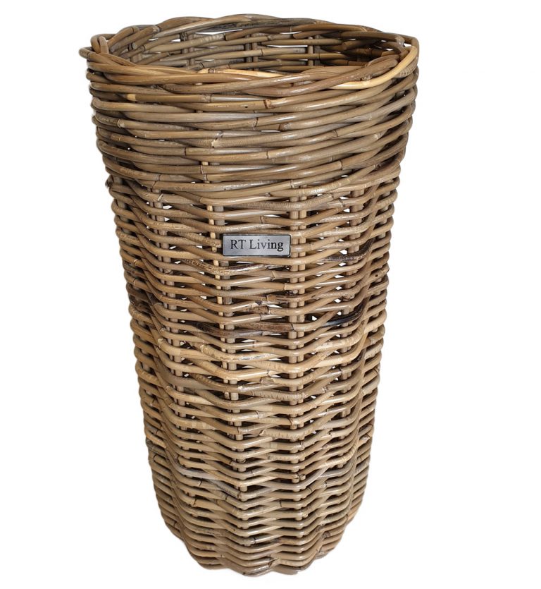 Round Grey Umbrella Basket Roudham Trading