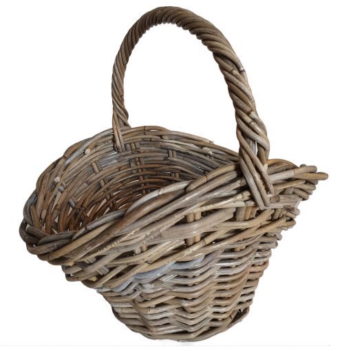Oval Grey Shaped Flower Basket or Trug