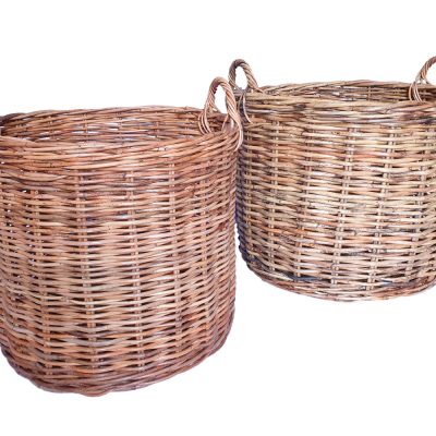 10-087ML Set 2 Chunky Round Log Baskets