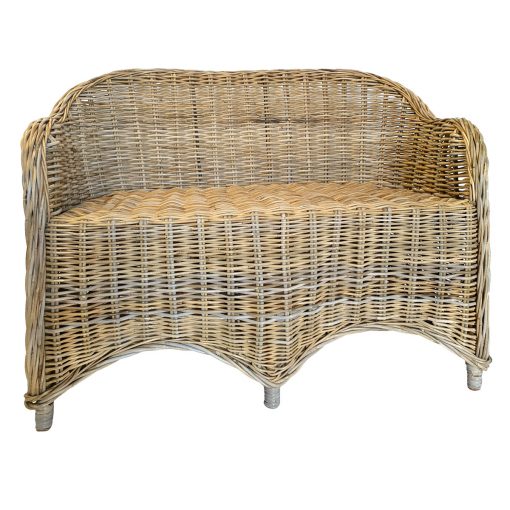 Low Back Grey Rattan Two Seater Chair